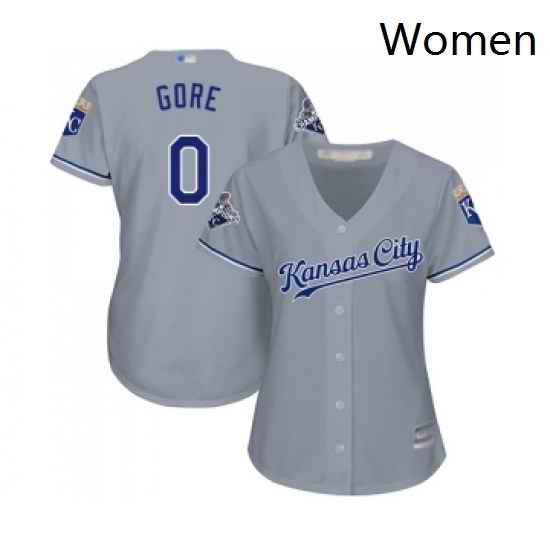 Womens Kansas City Royals 0 Terrance Gore Replica Grey Road Cool Base Baseball Jersey